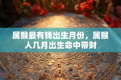 属猴最有钱出生月份，属猴人几月出生命中带财