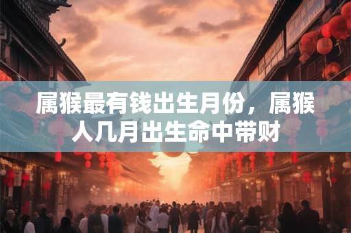 属猴最有钱出生月份，属猴人几月出生命中带财