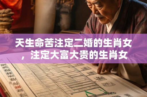 天生命苦注定二婚的生肖女，注定大富大贵的生肖女
