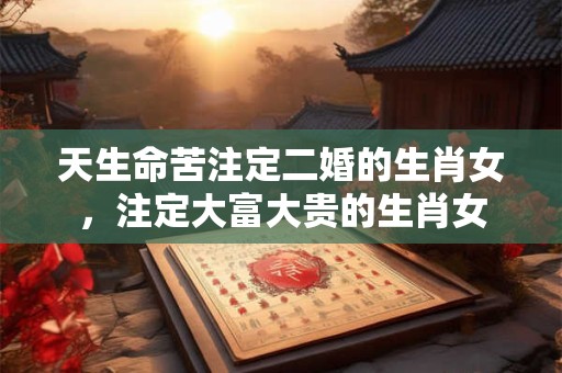 天生命苦注定二婚的生肖女，注定大富大贵的生肖女