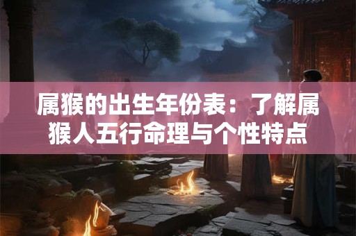 属猴的出生年份表：了解属猴人五行命理与个性特点