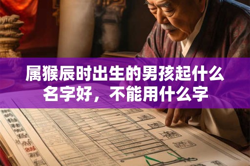 属猴辰时出生的男孩起什么名字好，不能用什么字