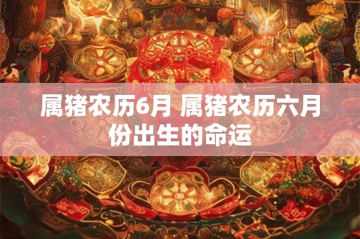 属猪农历6月 属猪农历六月份出生的命运