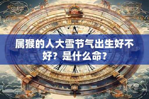 属猴的人大雪节气出生好不好？是什么命？