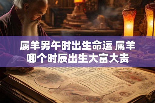 属羊男午时出生命运 属羊哪个时辰出生大富大贵