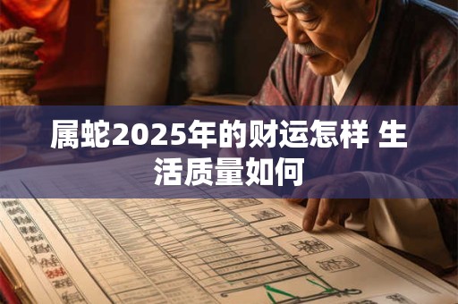 属蛇2025年的财运怎样 生活质量如何