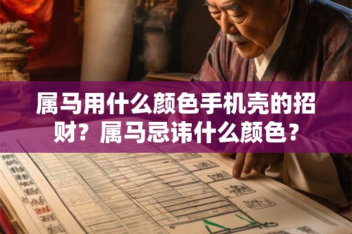 属马用什么颜色手机壳的招财？属马忌讳什么颜色？