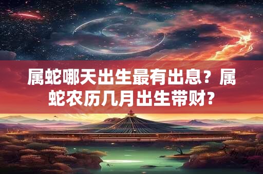 属蛇哪天出生最有出息？属蛇农历几月出生带财？