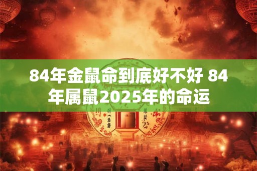 84年金鼠命到底好不好 84年属鼠2025年的命运