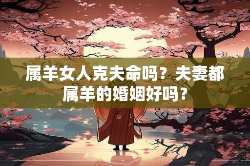 属羊女人克夫命吗？夫妻都属羊的婚姻好吗？