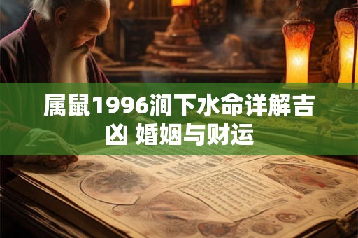 属鼠1996涧下水命详解吉凶 婚姻与财运
