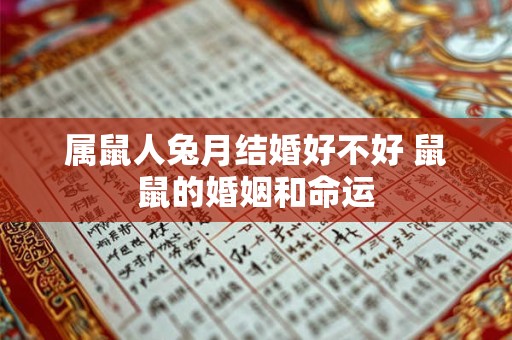 属鼠人兔月结婚好不好 鼠鼠的婚姻和命运