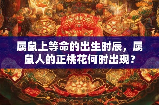 详细阅读:属鼠上等命的出生时辰,属鼠人的正桃花何时出现? 属鼠上等命的出生时辰,属鼠人的正桃花何时出现?
