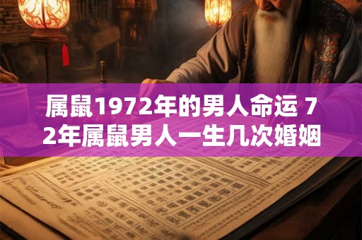 属鼠1972年的男人命运 72年属鼠男人一生几次婚姻