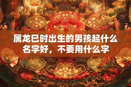 属龙巳时出生的男孩起什么名字好，不要用什么字