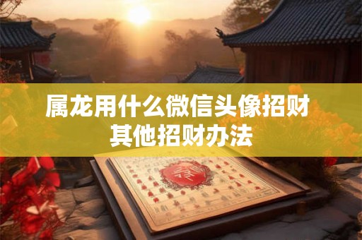 属龙用什么微信头像招财 其他招财办法