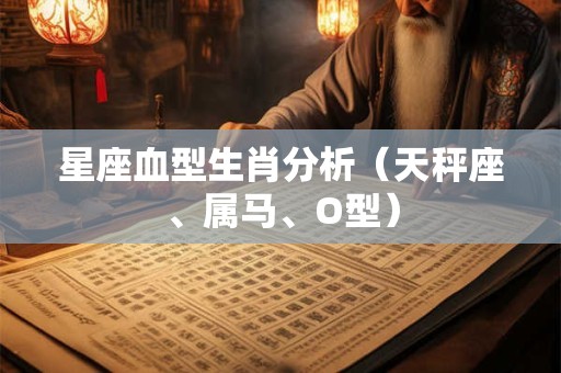 星座血型生肖分析（天秤座、属马、O型）
