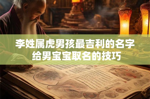李姓属虎男孩最吉利的名字 给男宝宝取名的技巧