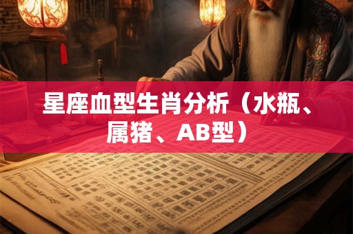 星座血型生肖分析（水瓶、属猪、AB型）