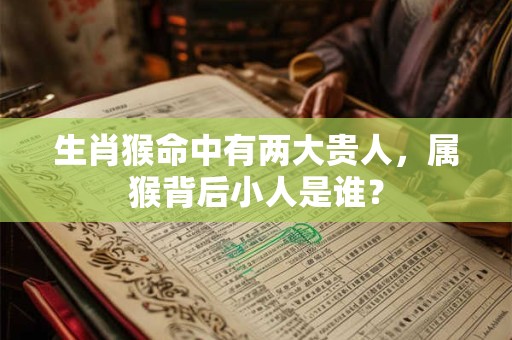 生肖猴命中有两大贵人，属猴背后小人是谁？