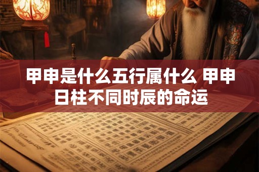 甲申是什么五行属什么 甲申日柱不同时辰的命运