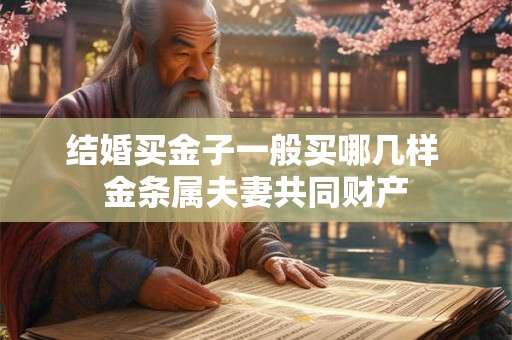 结婚买金子一般买哪几样 金条属夫妻共同财产