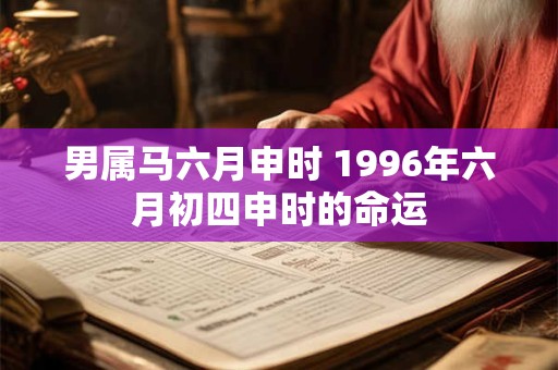男属马六月申时 1996年六月初四申时的命运