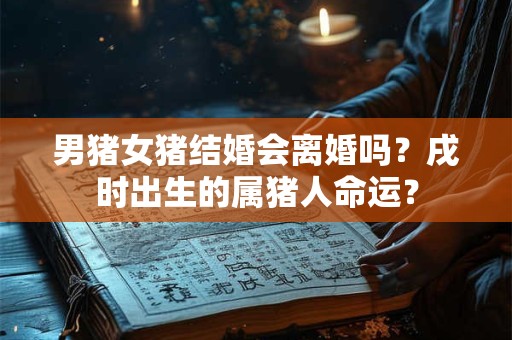 男猪女猪结婚会离婚吗？戌时出生的属猪人命运？