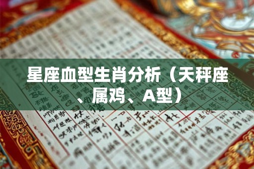 星座血型生肖分析（天秤座、属鸡、A型）