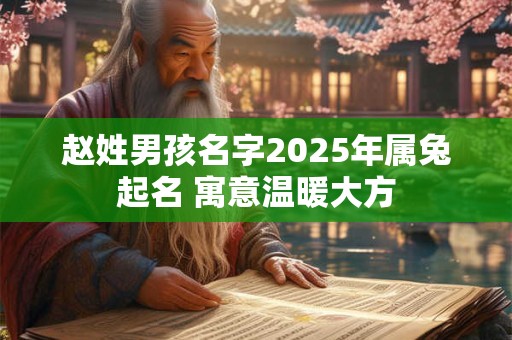 赵姓男孩名字2025年属兔起名 寓意温暖大方
