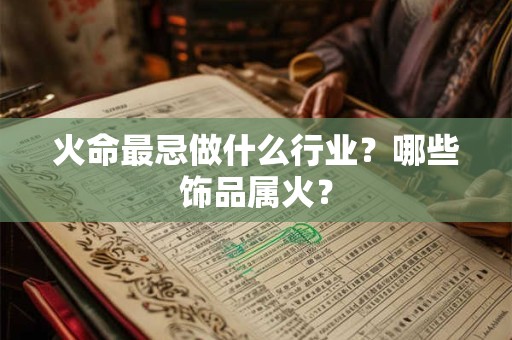 火命最忌做什么行业？哪些饰品属火？