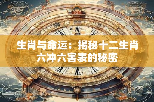 生肖与命运：揭秘十二生肖六冲六害表的秘密