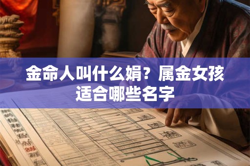 金命人叫什么娟？属金女孩适合哪些名字