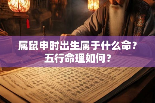属鼠申时出生属于什么命？五行命理如何？