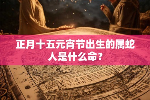 正月十五元宵节出生的属蛇人是什么命？