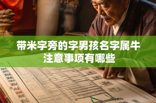 带米字旁的字男孩名字属牛 注意事项有哪些