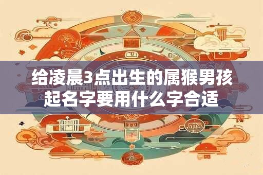 给凌晨3点出生的属猴男孩起名字要用什么字合适