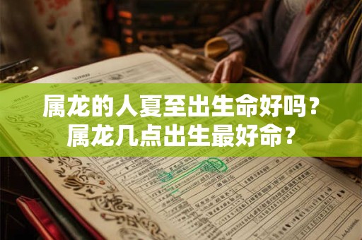 属龙的人夏至出生命好吗？属龙几点出生最好命？