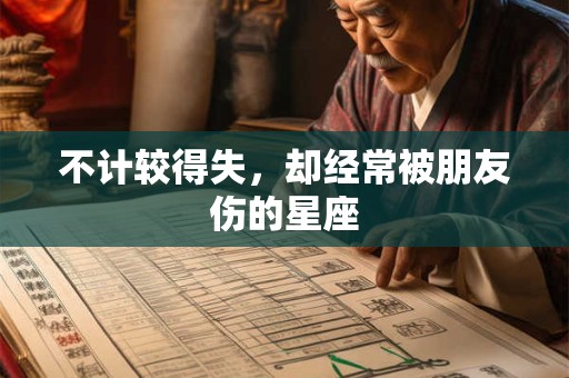 不计较得失，却经常被朋友伤的星座