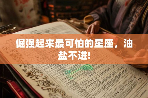 倔强起来最可怕的星座，油盐不进!