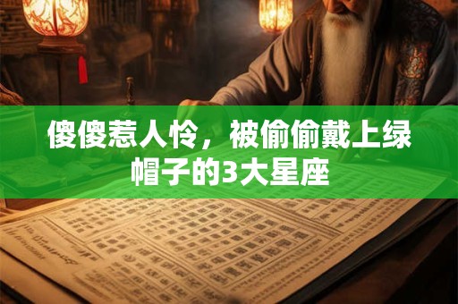 傻傻惹人怜，被偷偷戴上绿帽子的3大星座