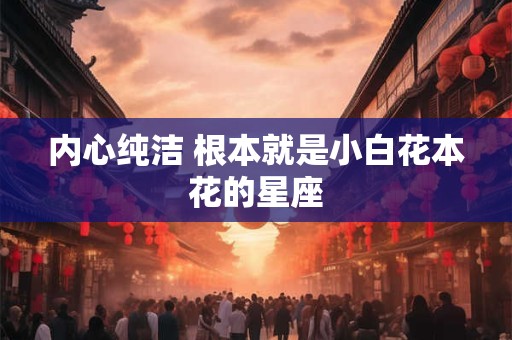 内心纯洁 根本就是小白花本花的星座