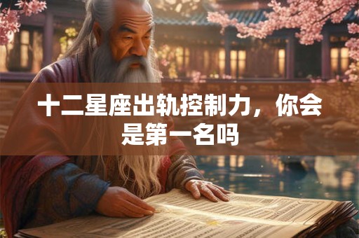 十二星座出轨控制力，你会是第一名吗