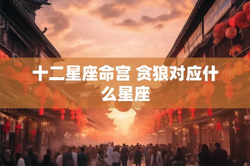 十二星座命宫 贪狼对应什么星座