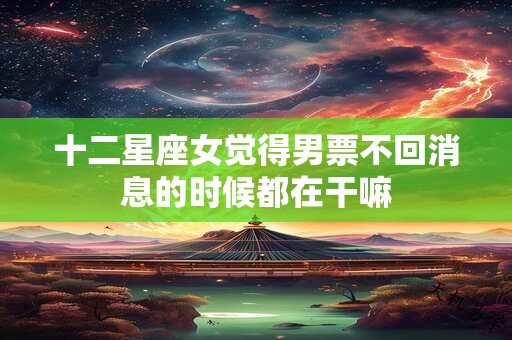 十二星座女觉得男票不回消息的时候都在干嘛