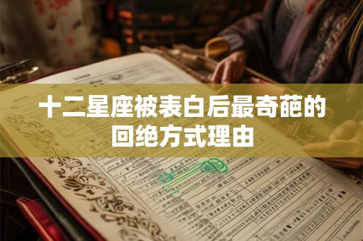 十二星座被表白后最奇葩的回绝方式理由
