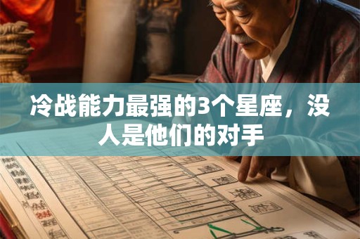 冷战能力最强的3个星座，没人是他们的对手