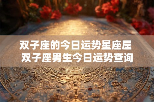 双子座的今日运势星座屋 双子座男生今日运势查询