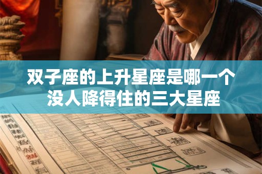 双子座的上升星座是哪一个 没人降得住的三大星座