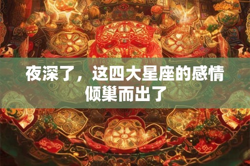 夜深了，这四大星座的感情倾巢而出了